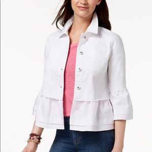 Style and Co Ruffle Denim Jacket